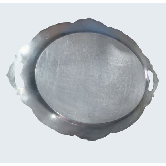 Reed & Barton King Francis Large Handled Metal Serving Tray Silverplate - Picture 13 of 16